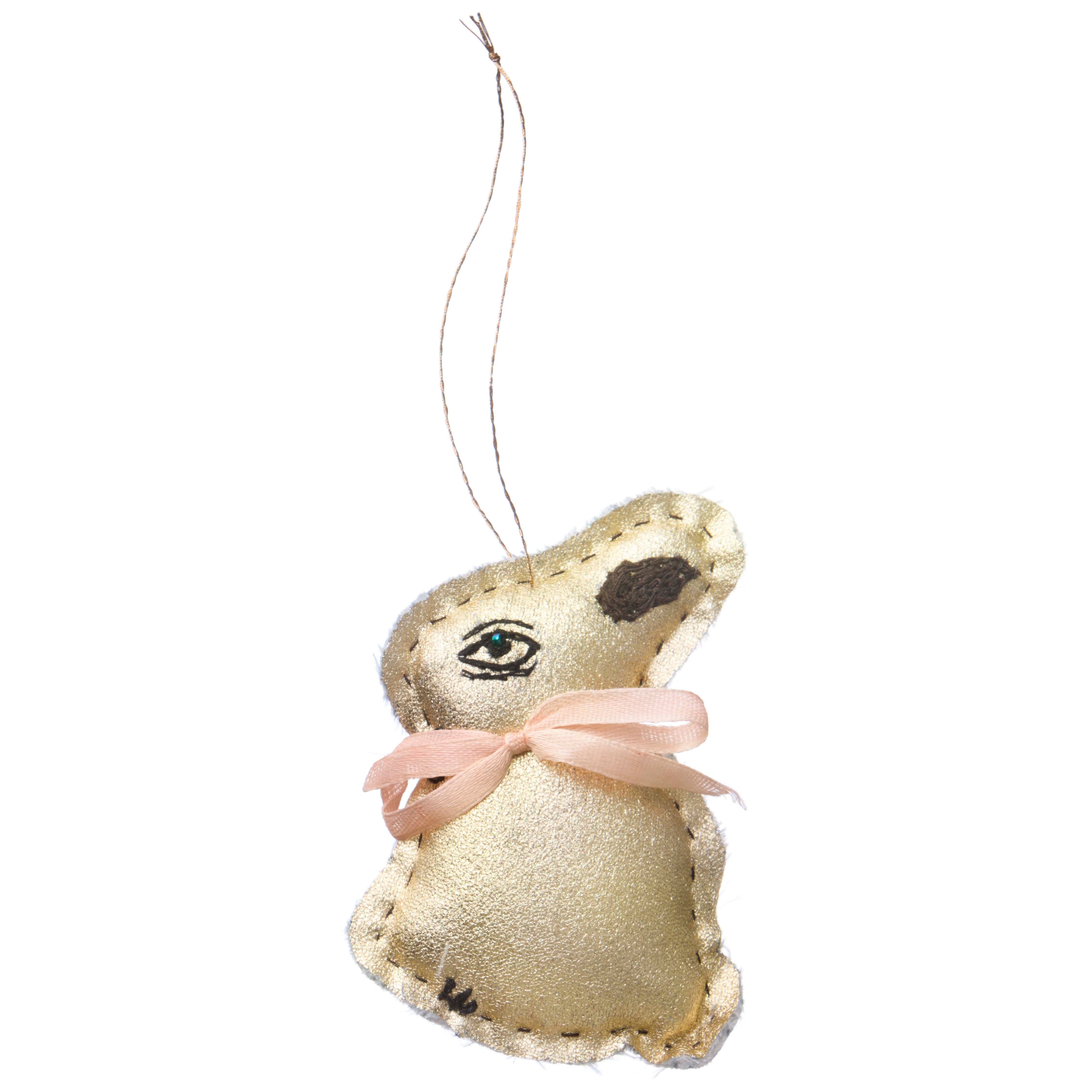 x Lisbeth Beck, Kanin med halsbånd - guldfarvet